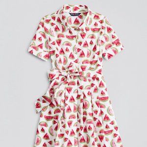 Brooks Brothers Poplin Shirtdress, Watermelon Print Size 10, NWT